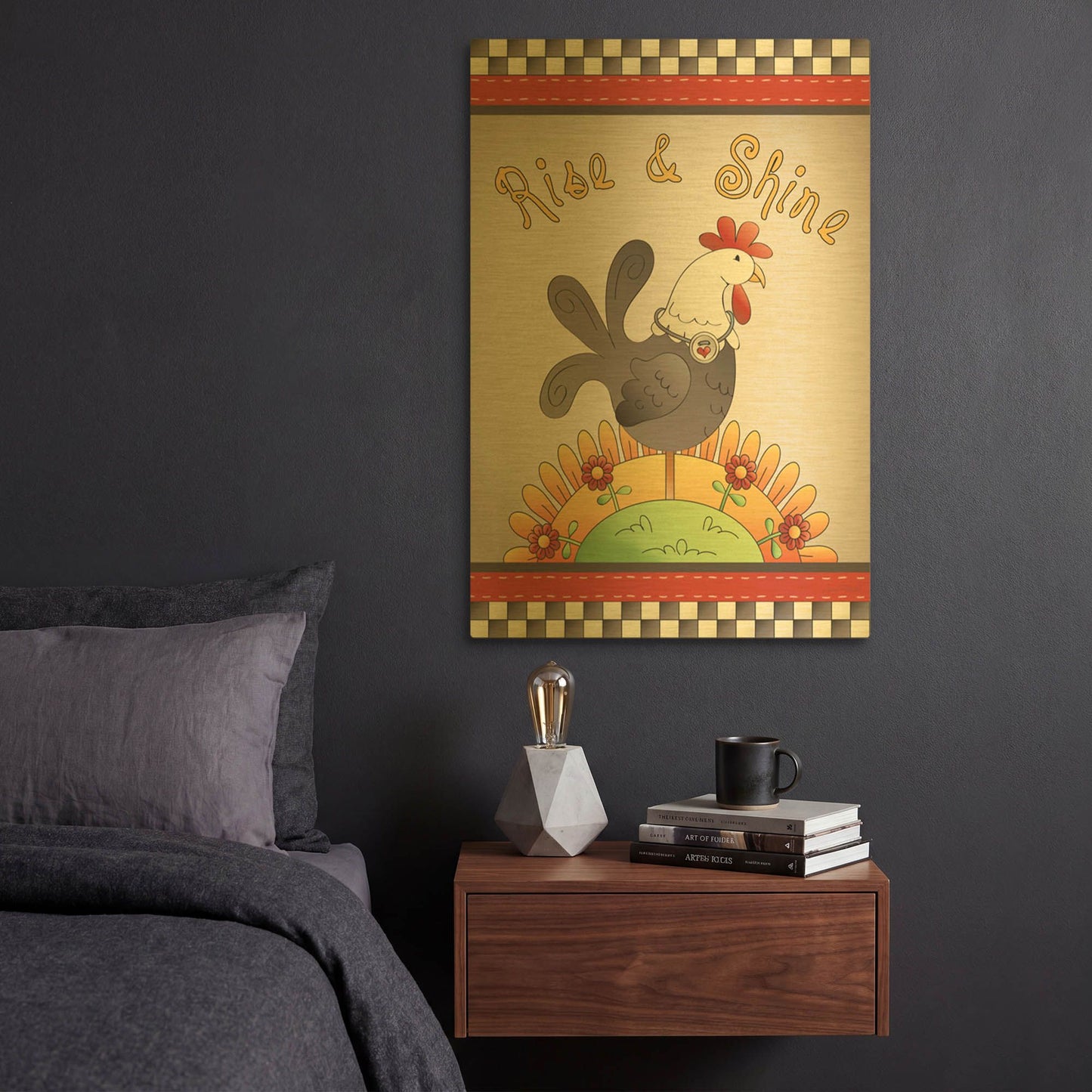 'Flag Rise And Shine' By Jean Plout Gold Metal Wall Art