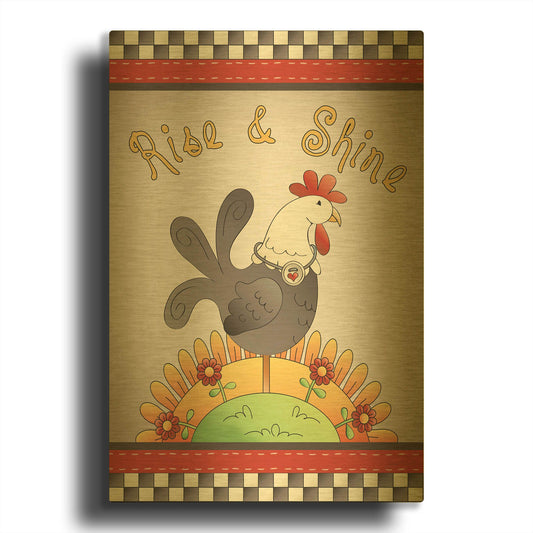 'Flag Rise And Shine' By Jean Plout Gold Metal Wall Art