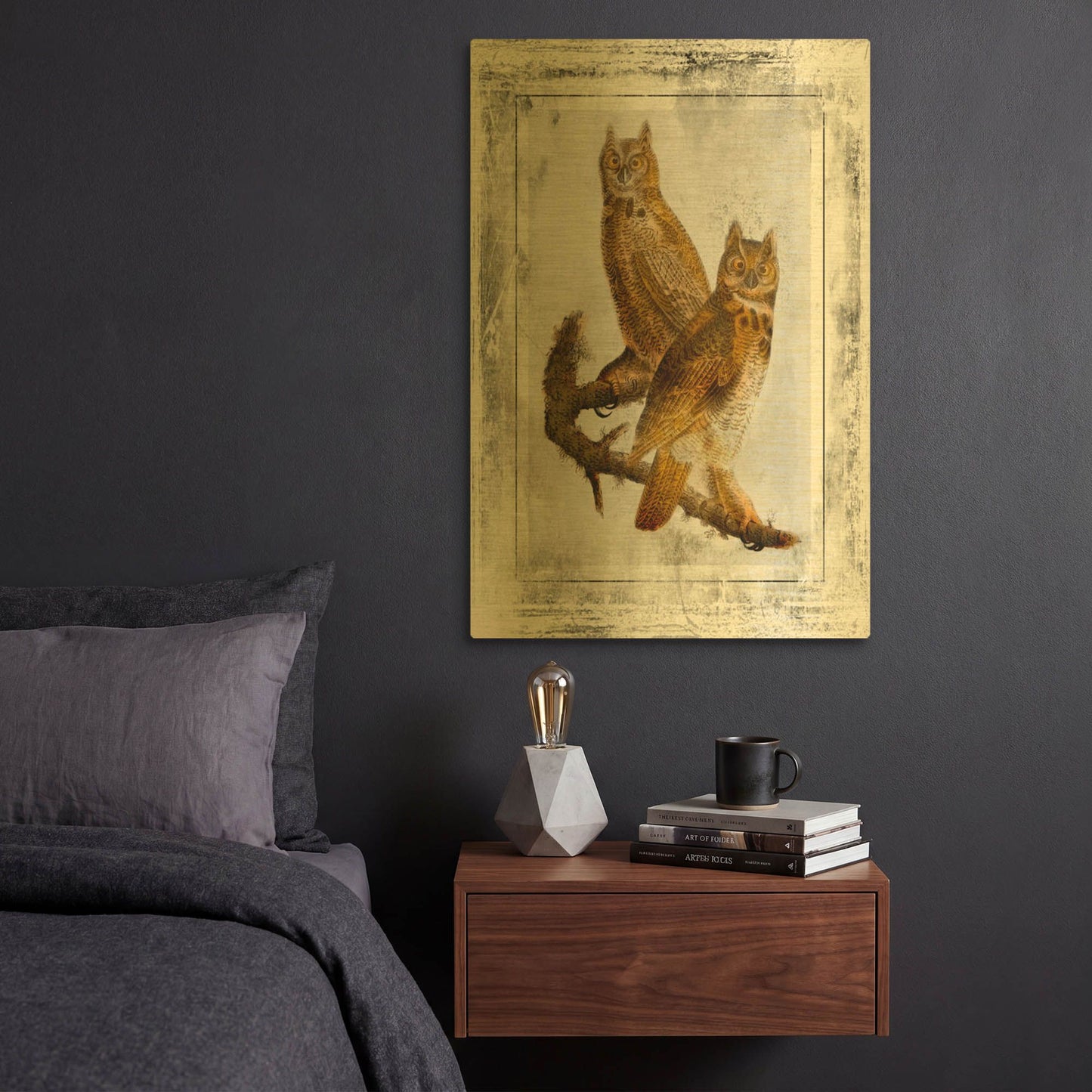 'Birds With Class 3' By Jean Plout Gold Metal Wall Art