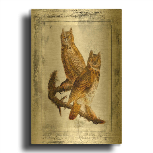 'Birds With Class 3' By Jean Plout Gold Metal Wall Art