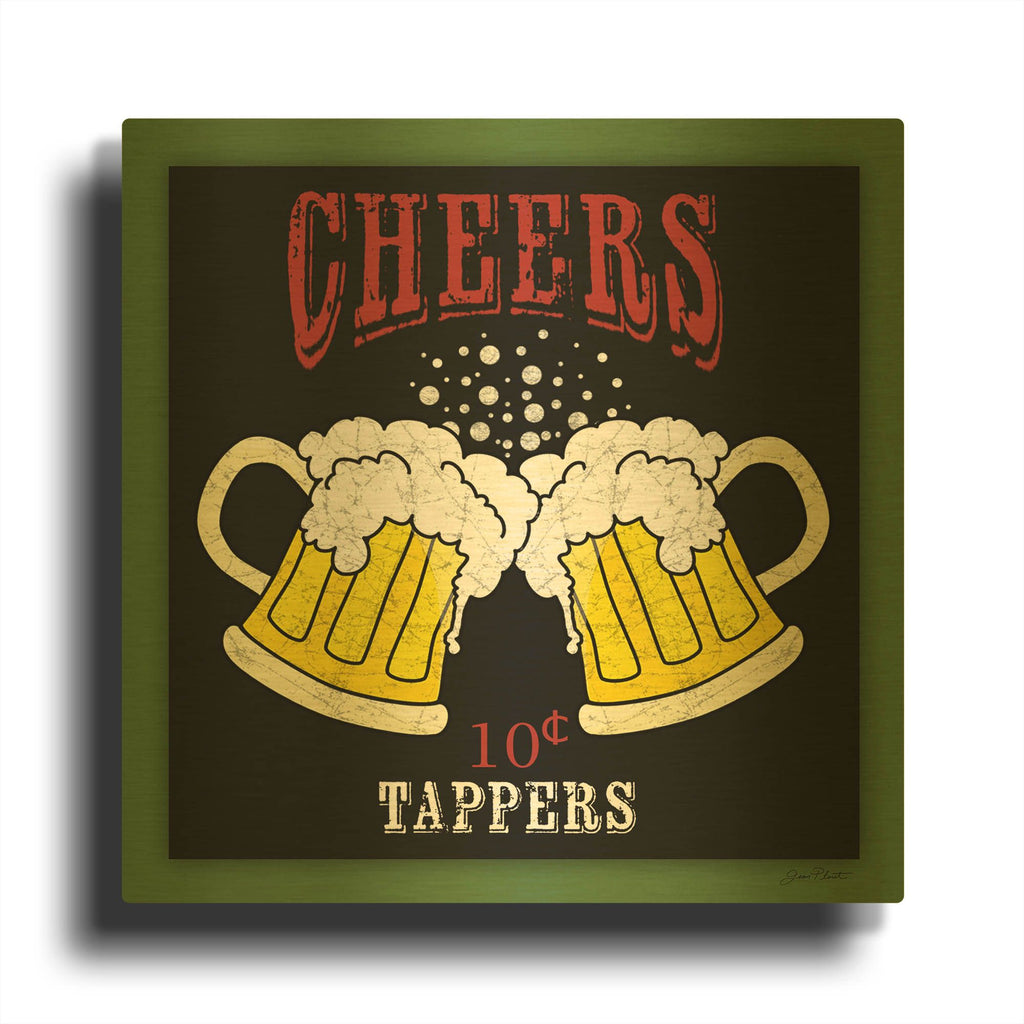 'Cheers Beer 1' By Jean Plout Gold Metal Wall Art