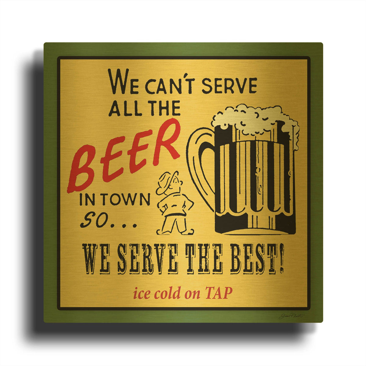 'Best Beer' By Jean Plout Gold Metal Wall Art