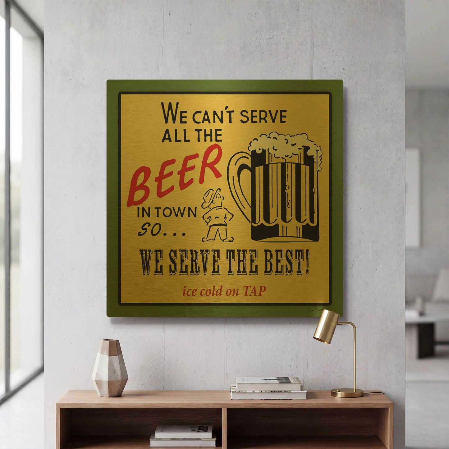 'Best Beer' By Jean Plout Gold Metal Wall Art