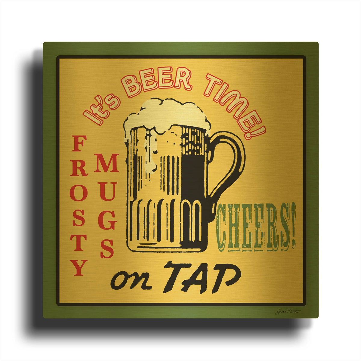 'Tap Beer' By Jean Plout Gold Metal Wall Art