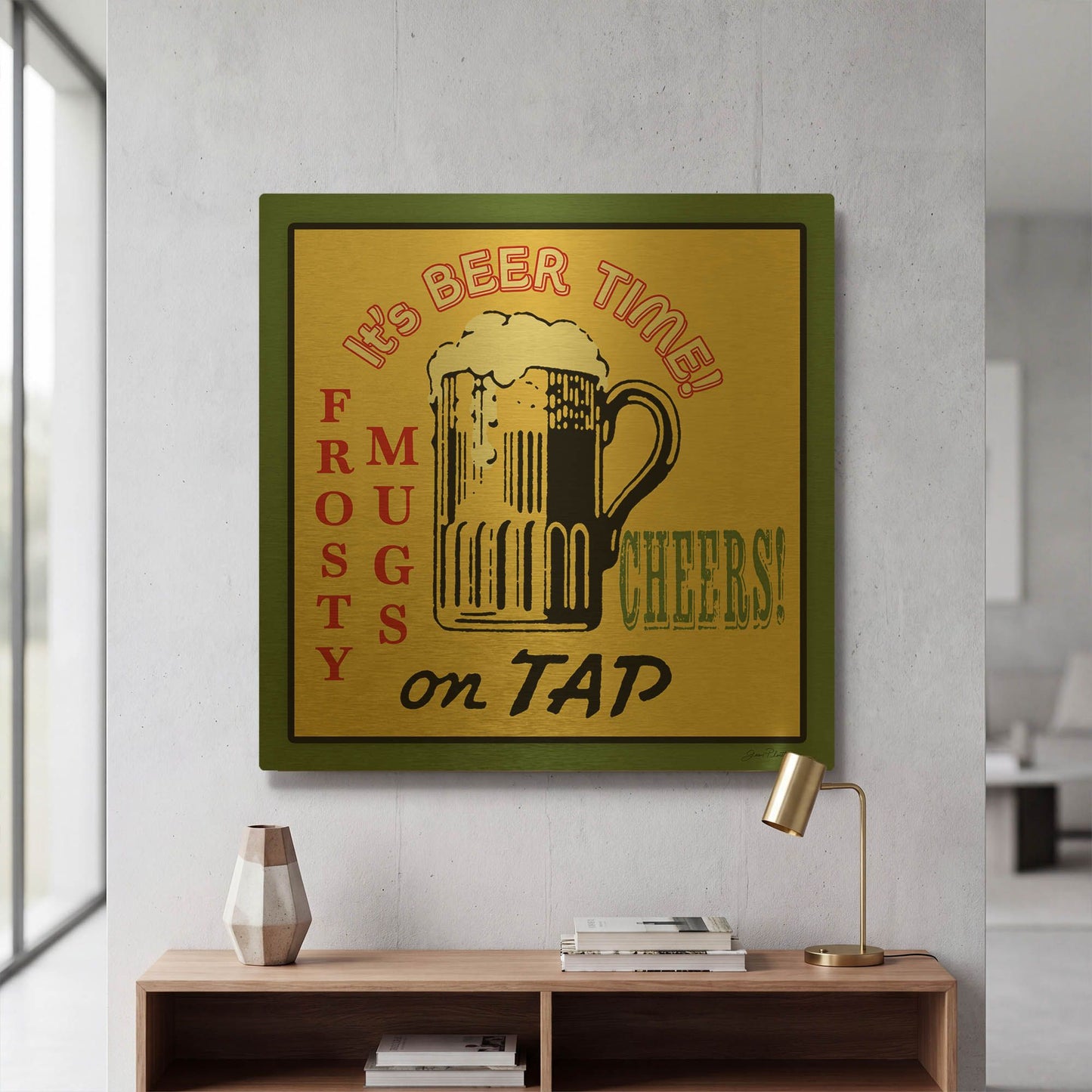 'Tap Beer' By Jean Plout Gold Metal Wall Art