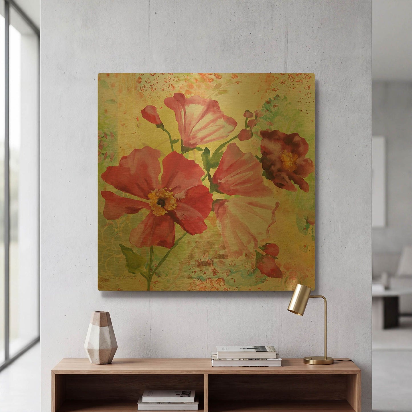 'Garden Beauty 4' By Jean Plout Gold Metal Wall Art