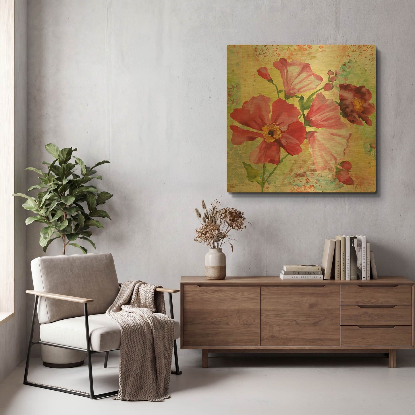 'Garden Beauty 4' By Jean Plout Gold Metal Wall Art
