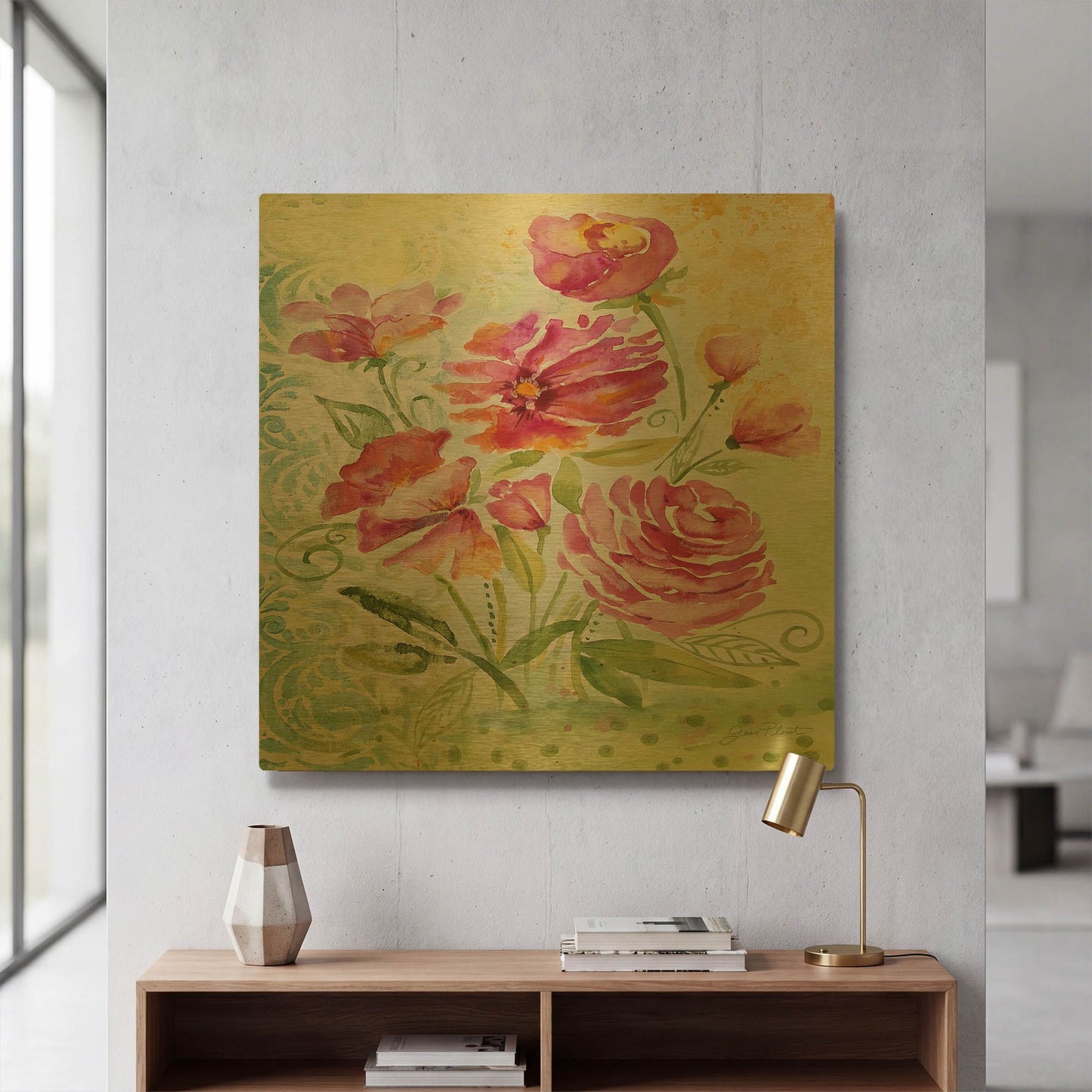 'Garden Beauty 3' By Jean Plout Gold Metal Wall Art