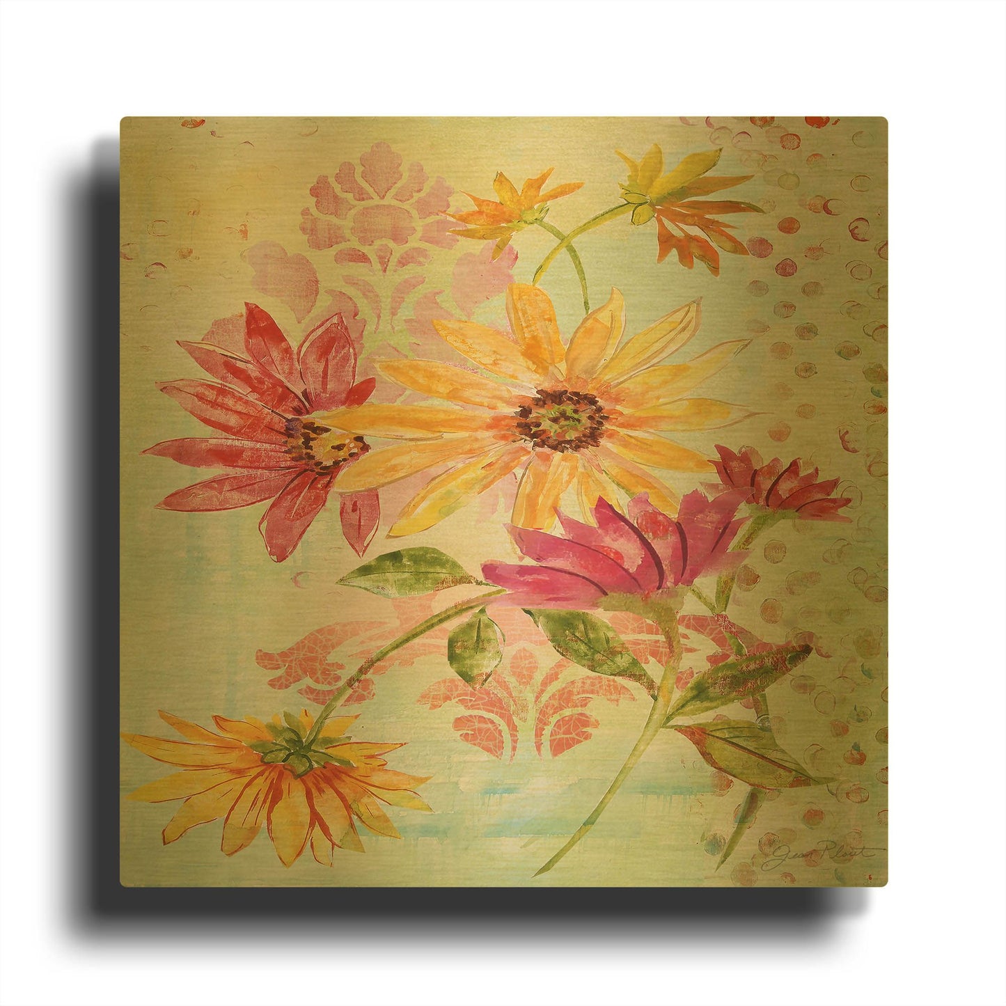 'Garden Beauty 2' By Jean Plout Gold Metal Wall Art