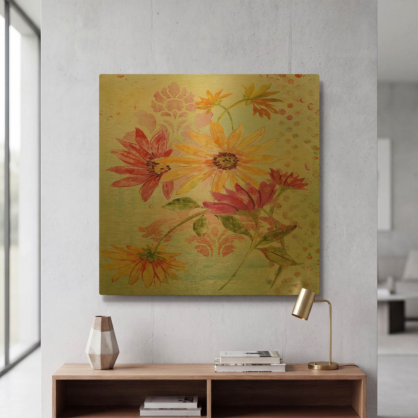 'Garden Beauty 2' By Jean Plout Gold Metal Wall Art