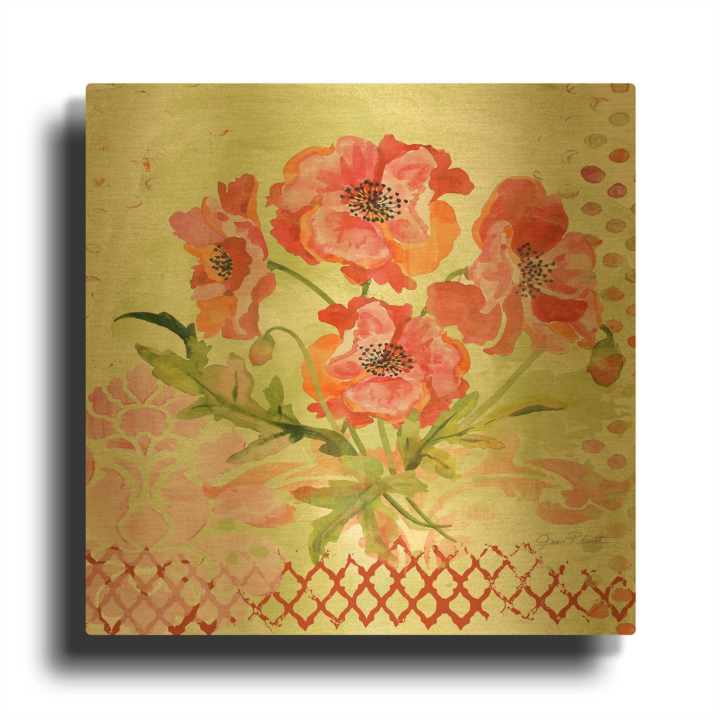 'Garden Beauty 1' By Jean Plout Gold Metal Wall Art