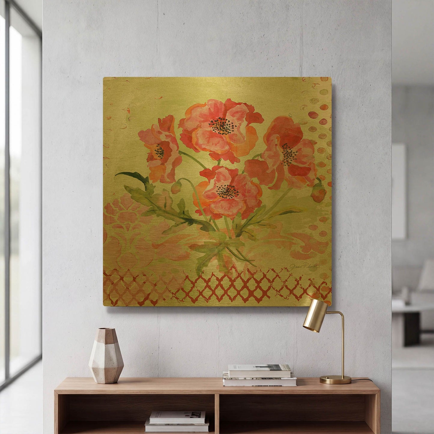 'Garden Beauty 1' By Jean Plout Gold Metal Wall Art