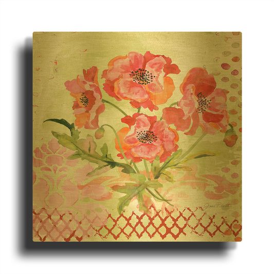 'Garden Beauty 1' By Jean Plout Gold Metal Wall Art