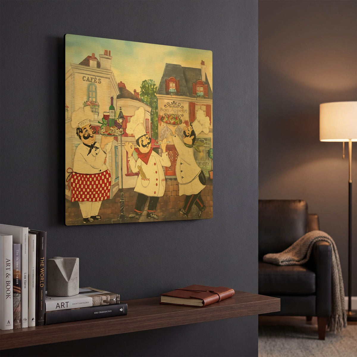 'Italian Chefs' By Jean Plout Gold Metal Wall Art