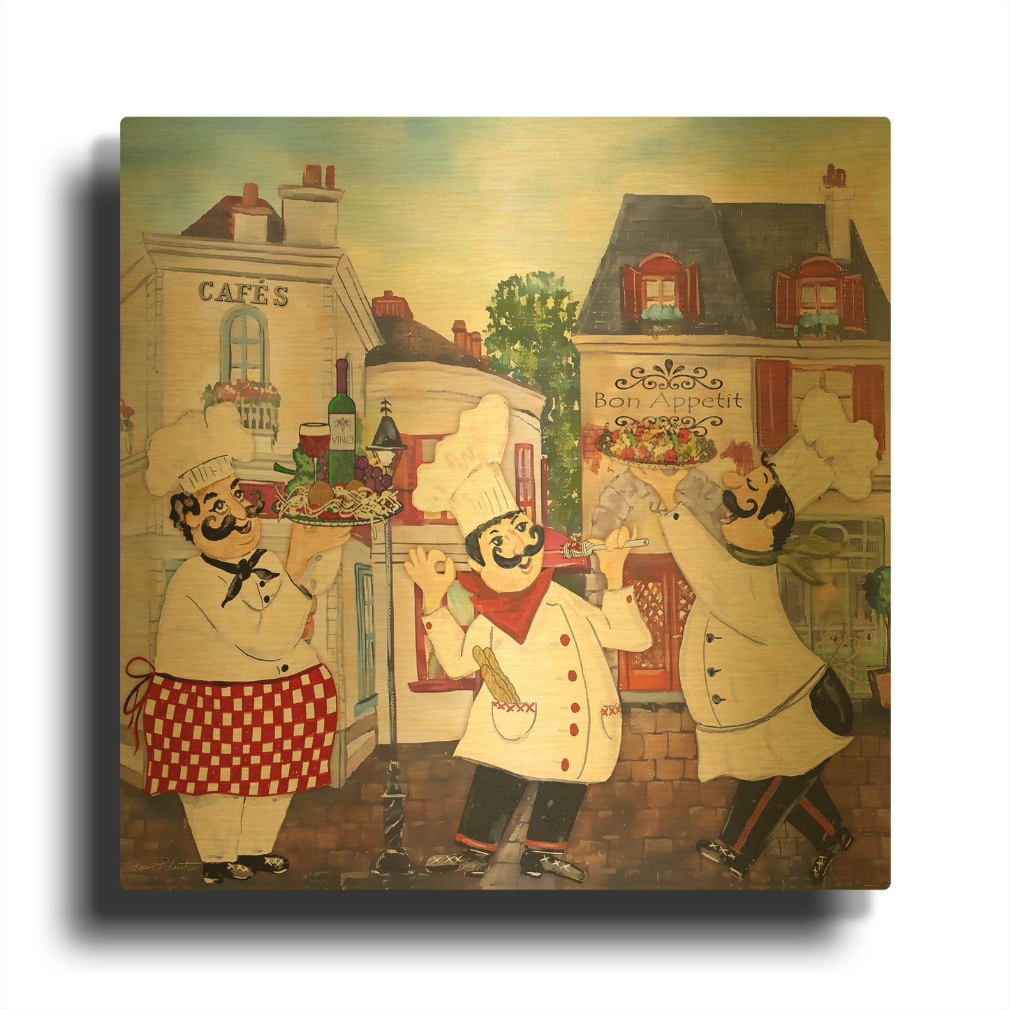 'Italian Chefs' By Jean Plout Gold Metal Wall Art