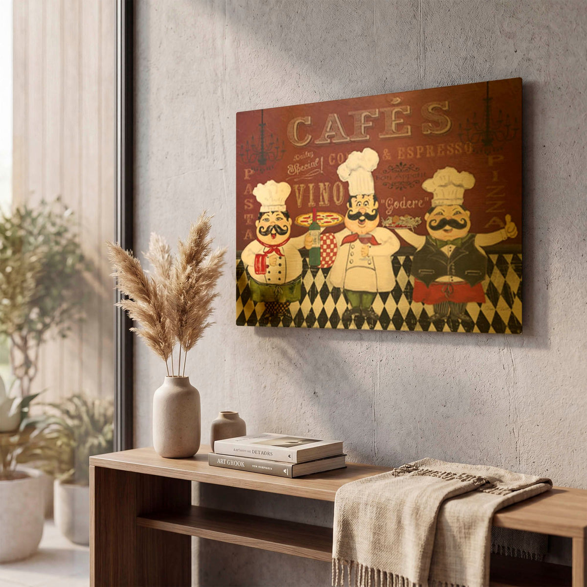 'Italian Chefs D' By Jean Plout Gold Metal Wall Art