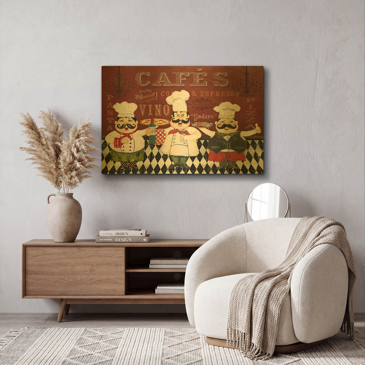 'Italian Chefs D' By Jean Plout Gold Metal Wall Art