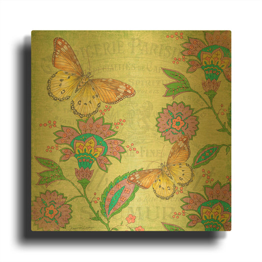 'Jardin De Luxe 6' By Jean Plout Gold Metal Wall Art