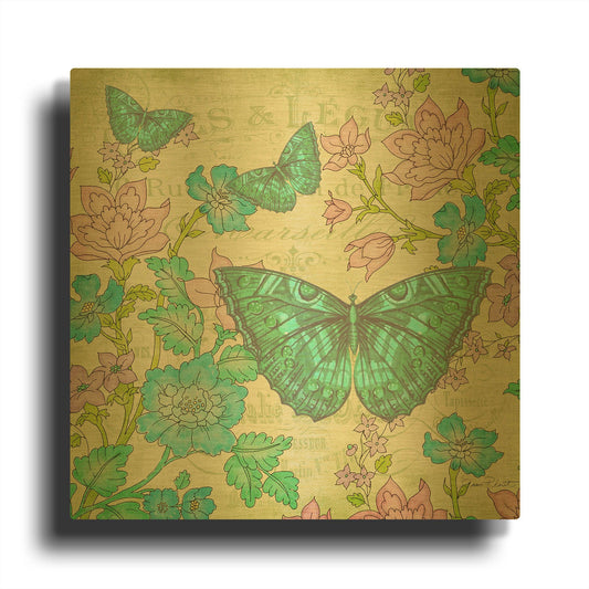 'Jardin De Luxe 5' By Jean Plout Gold Metal Wall Art