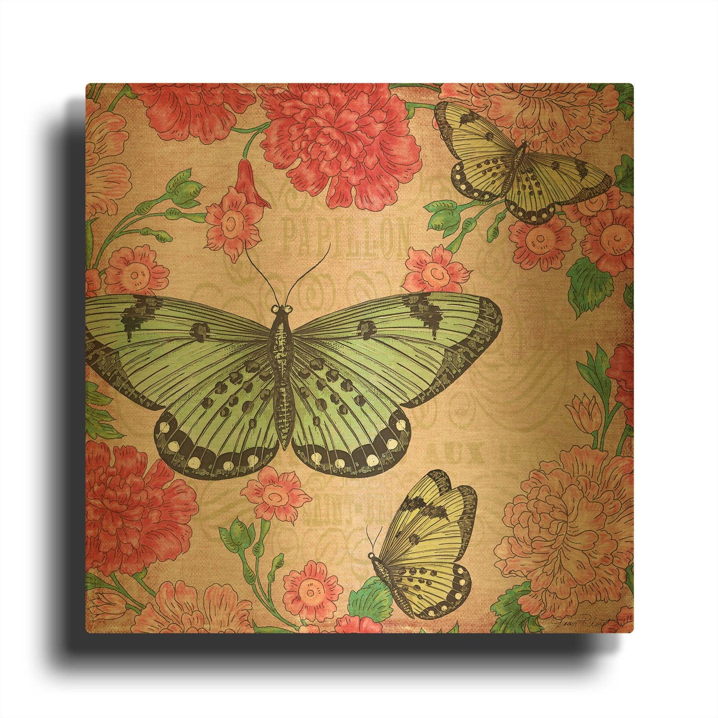 'Jardin De Luxe 1' By Jean Plout Gold Metal Wall Art