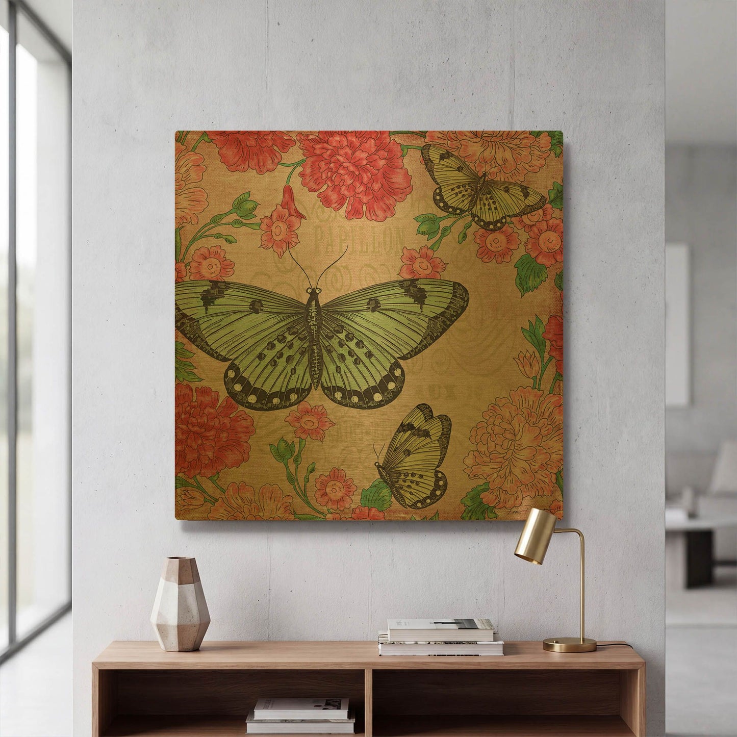 'Jardin De Luxe 1' By Jean Plout Gold Metal Wall Art