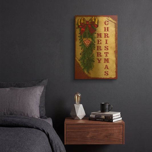'Merry Christmas 63015' By Jean Plout Gold Metal Wall Art