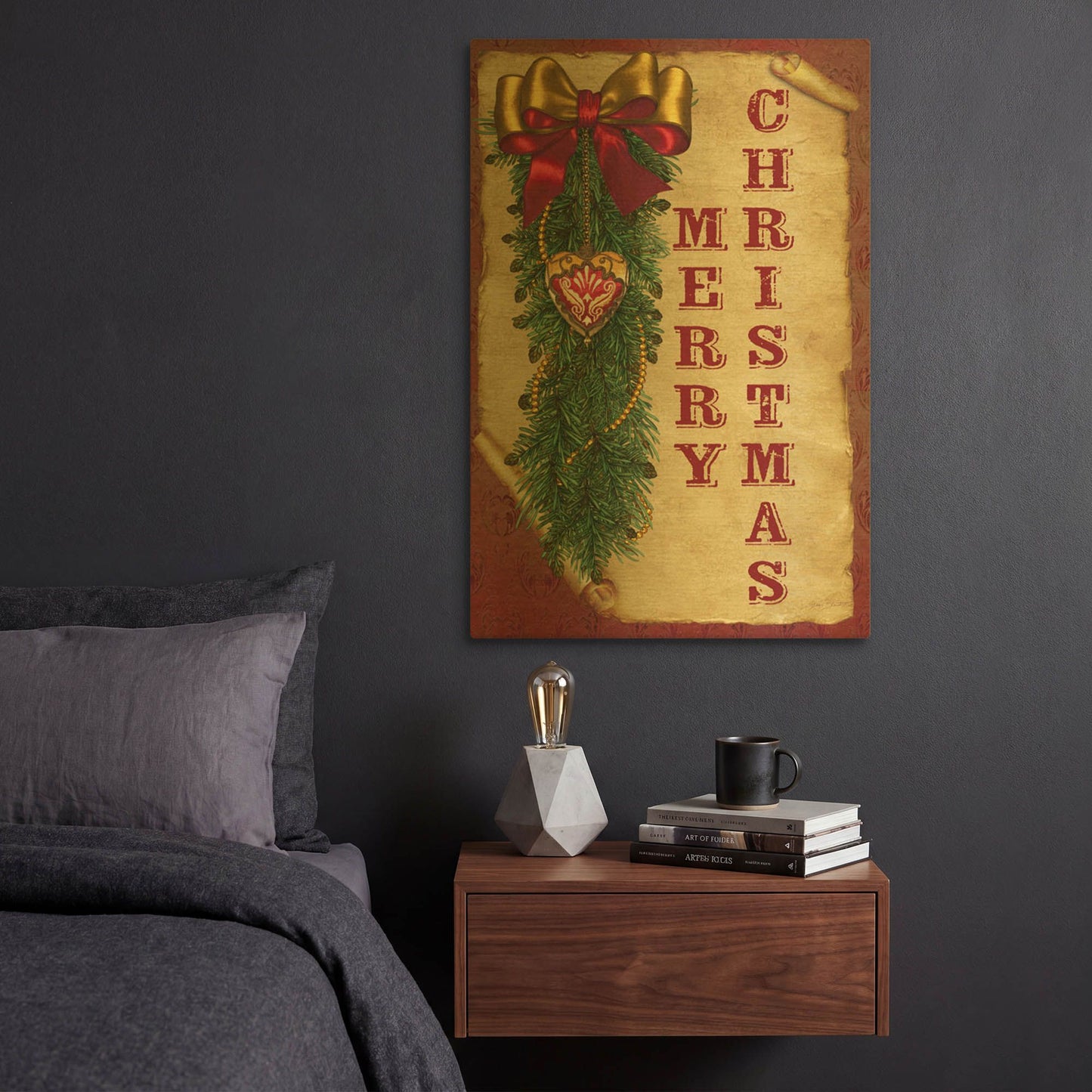 'Merry Christmas 63015' By Jean Plout Gold Metal Wall Art