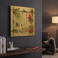 'Country Christmas 5' By Jean Plout Gold Metal Wall Art
