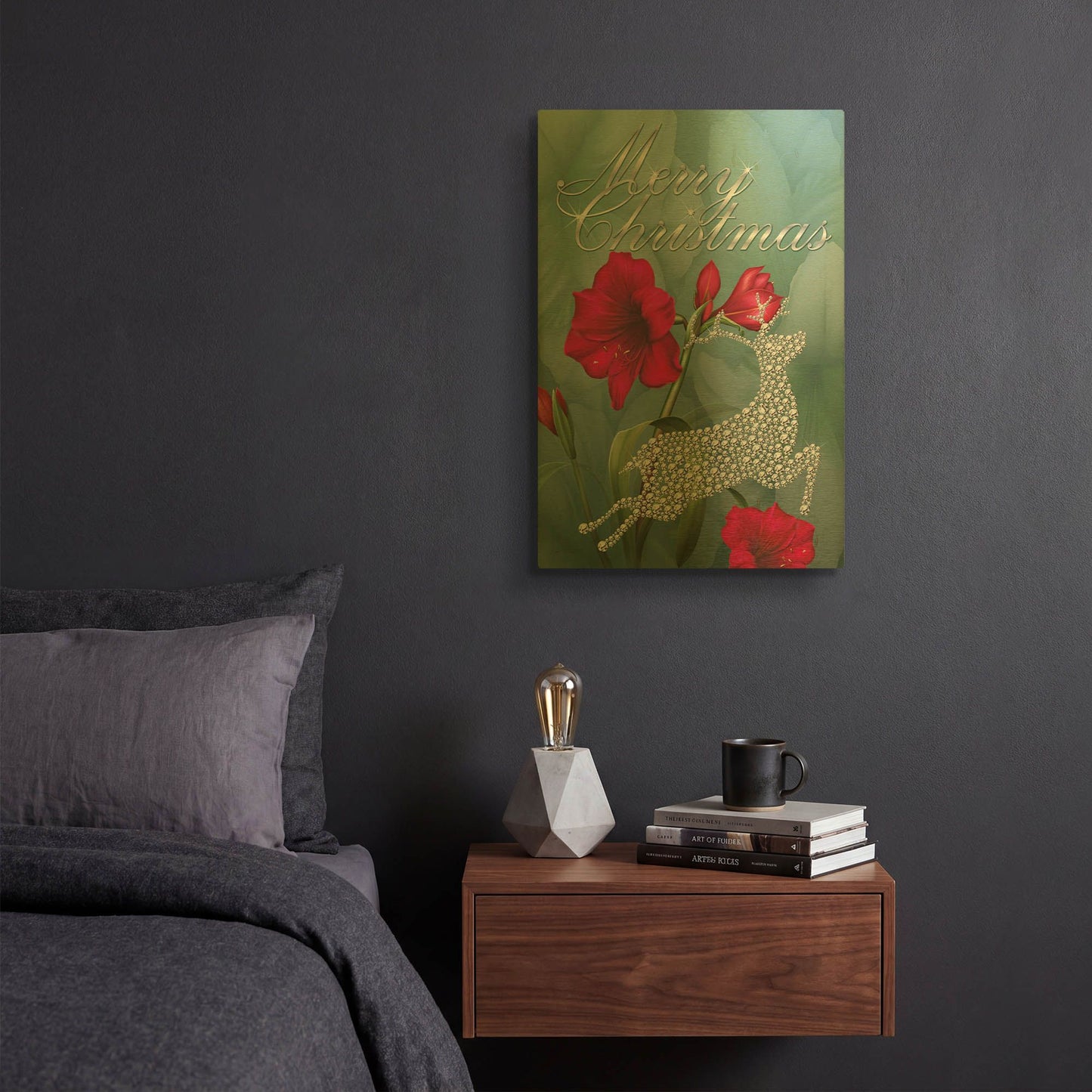 'Botanical Christmas' By Jean Plout Gold Metal Wall Art