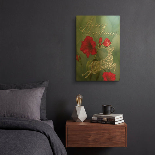 'Botanical Christmas' By Jean Plout Gold Metal Wall Art