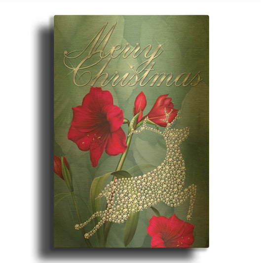 'Botanical Christmas' By Jean Plout Gold Metal Wall Art