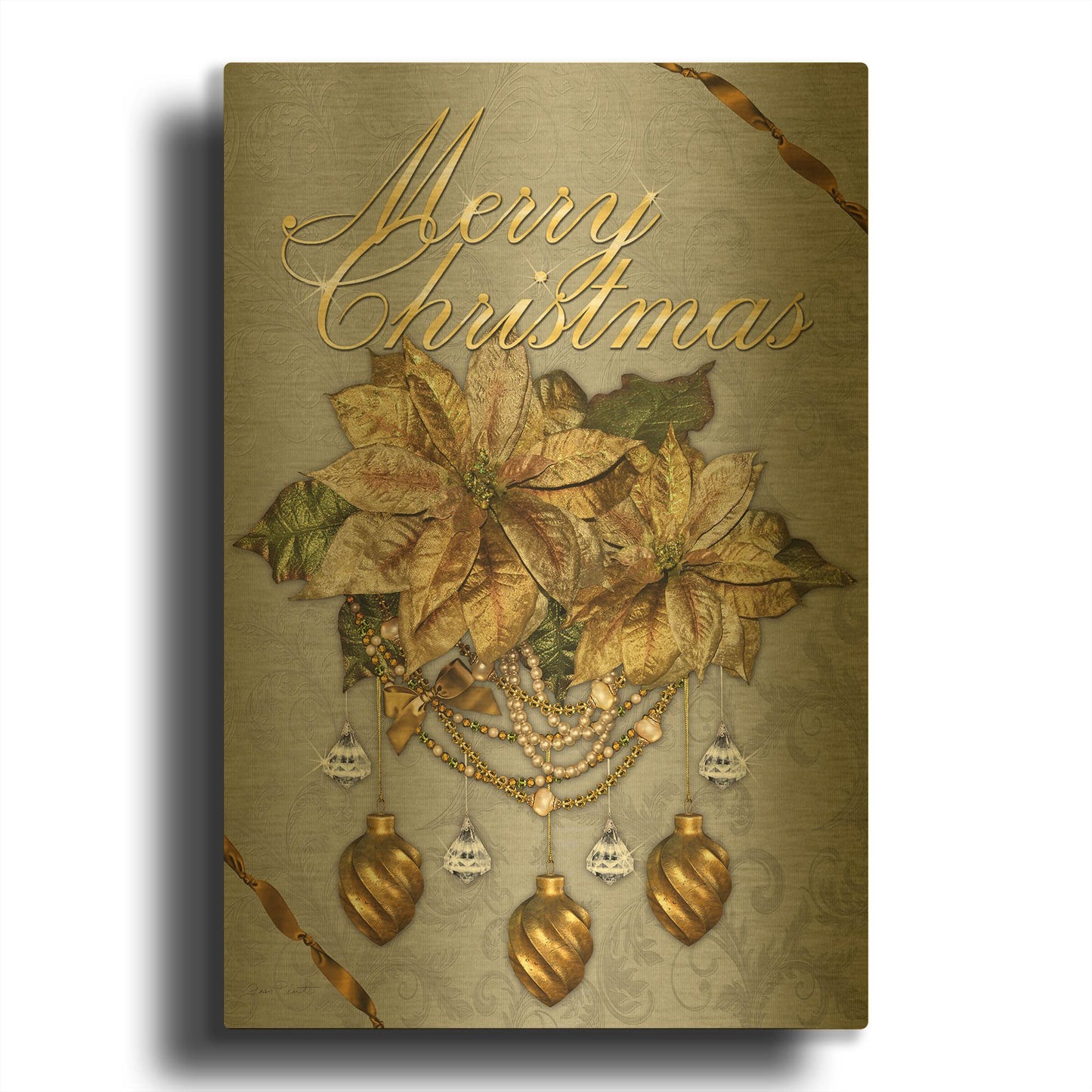'Celebrate The Season' By Jean Plout Gold Metal Wall Art