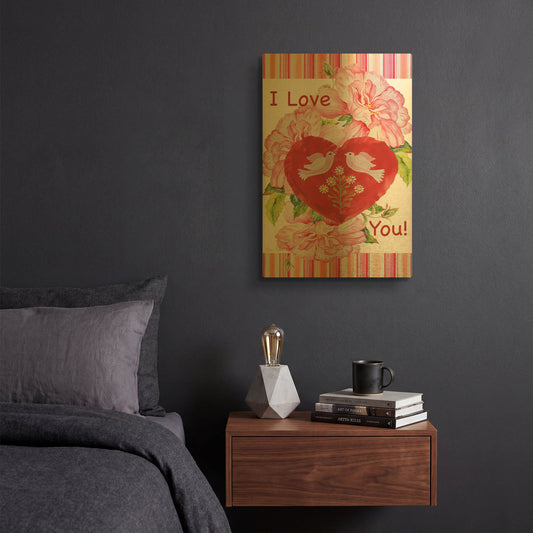 'I Love You' By Jean Plout Gold Metal Wall Art