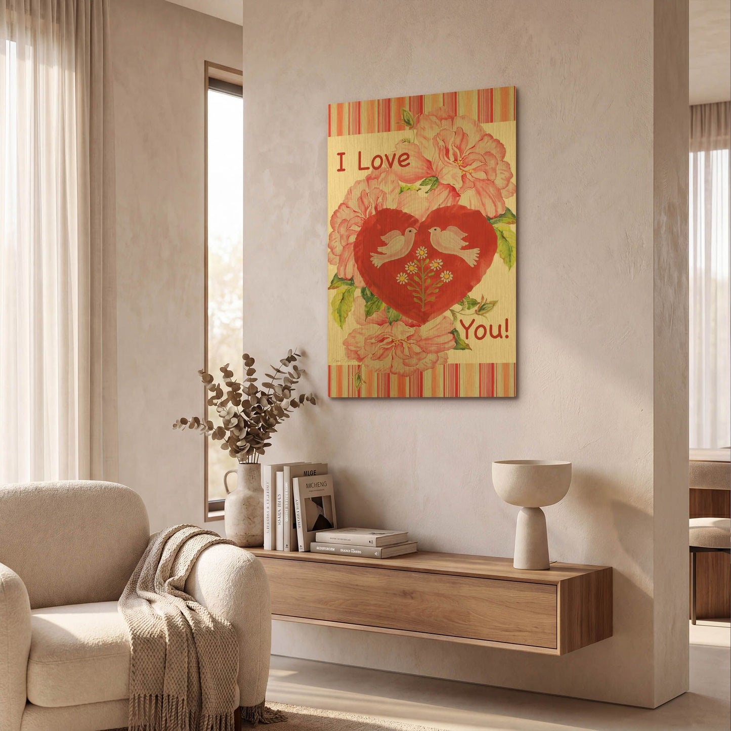 'I Love You' By Jean Plout Gold Metal Wall Art