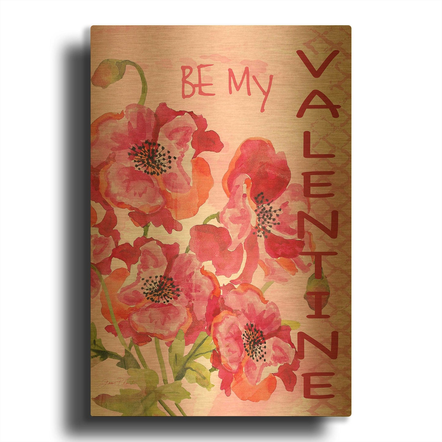 'Be My Valentine' By Jean Plout Gold Metal Wall Art