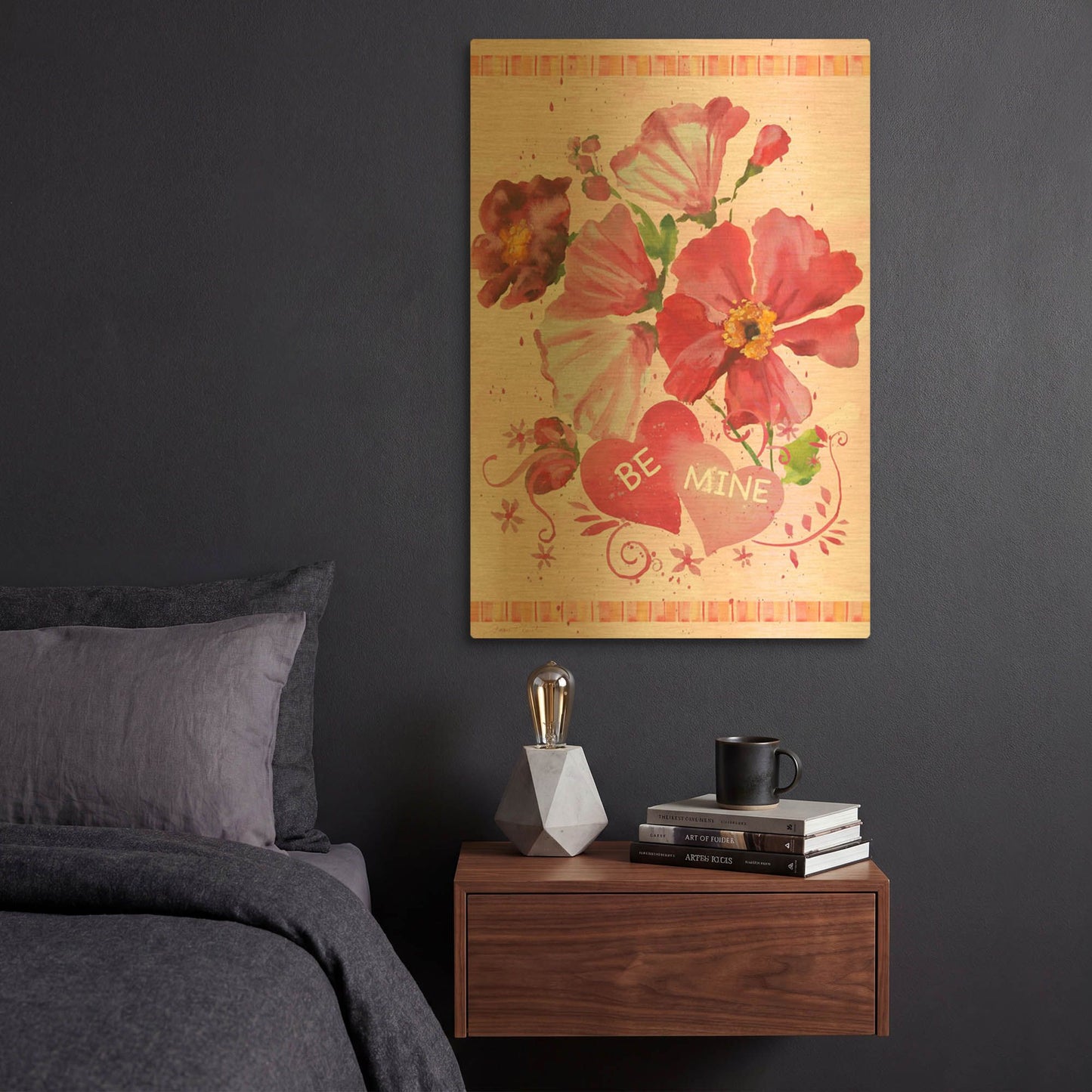 'Be Mine' By Jean Plout Gold Metal Wall Art