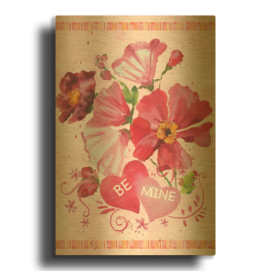 'Be Mine' By Jean Plout Gold Metal Wall Art