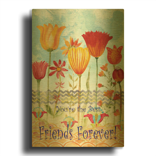 'Friends Forever' By Jean Plout Gold Metal Wall Art