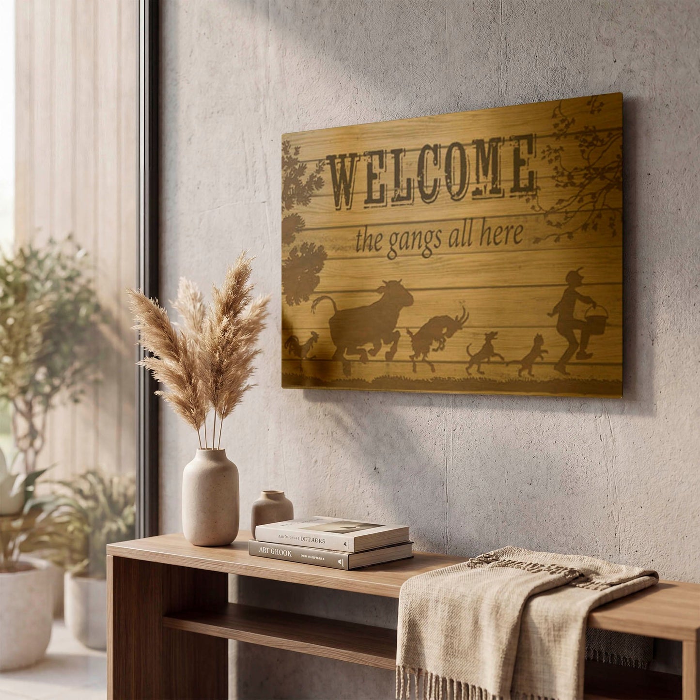 'Farm Life 12' By Jean Plout Gold Metal Wall Art