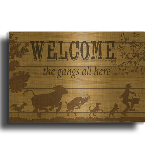 'Farm Life 12' By Jean Plout Gold Metal Wall Art