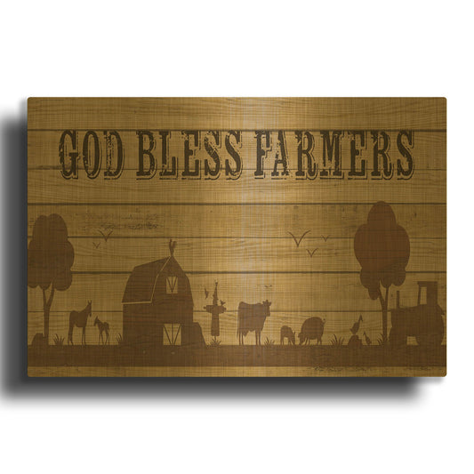 'Farm Life 11' By Jean Plout Gold Metal Wall Art