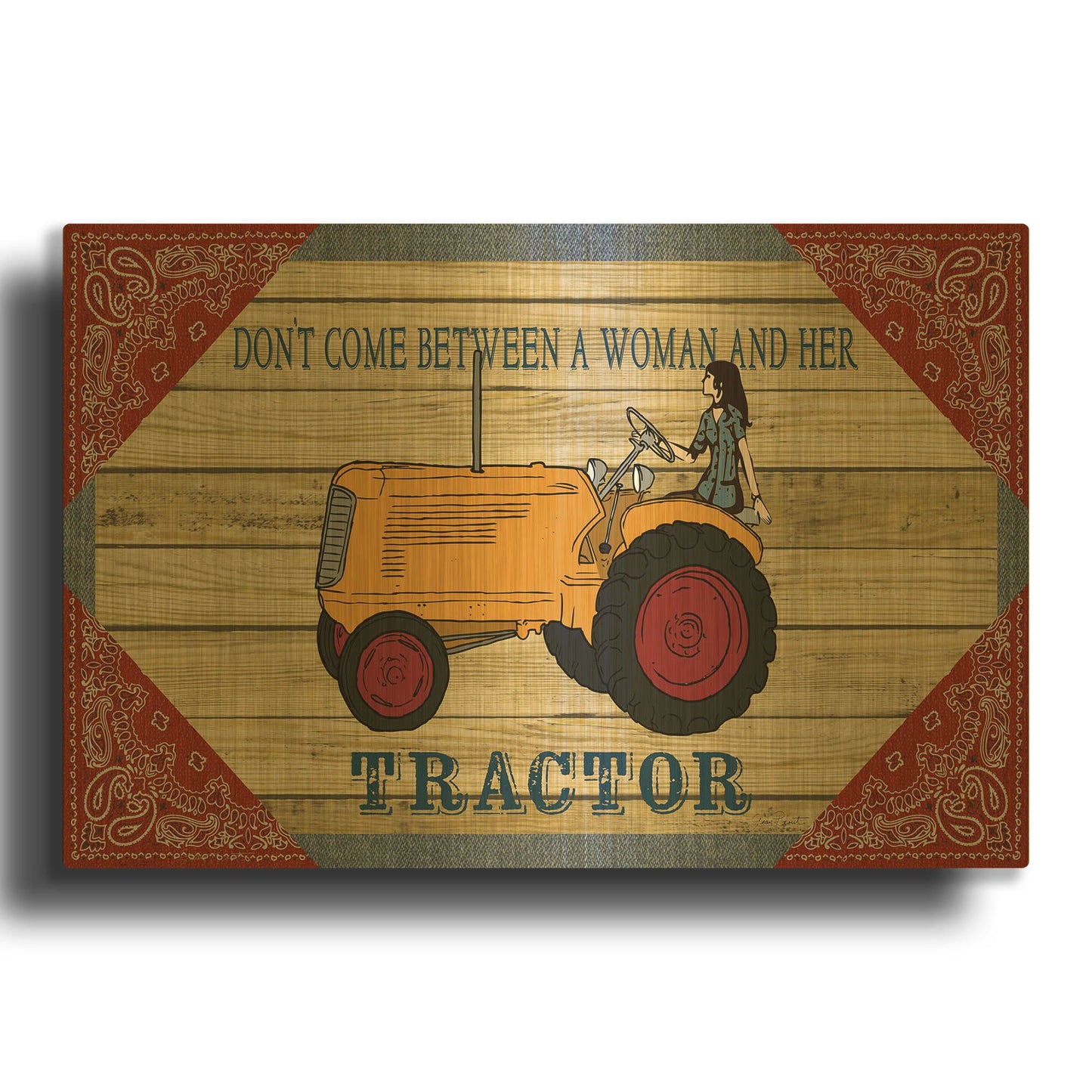 'Farm Life 6' By Jean Plout Gold Metal Wall Art