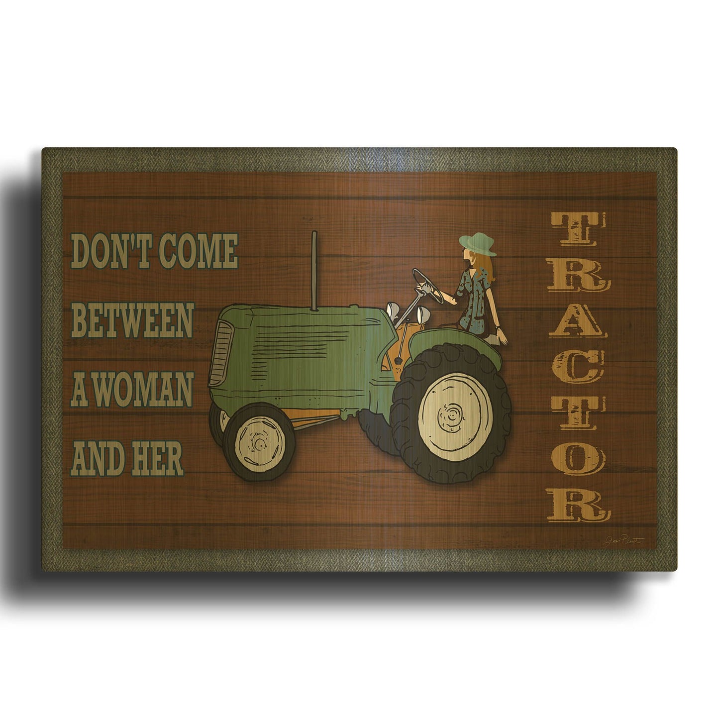'Farm Life 4' By Jean Plout Gold Metal Wall Art