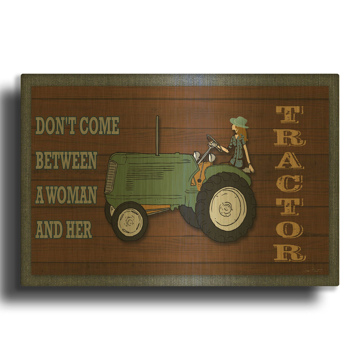 'Farm Life 4' By Jean Plout Gold Metal Wall Art