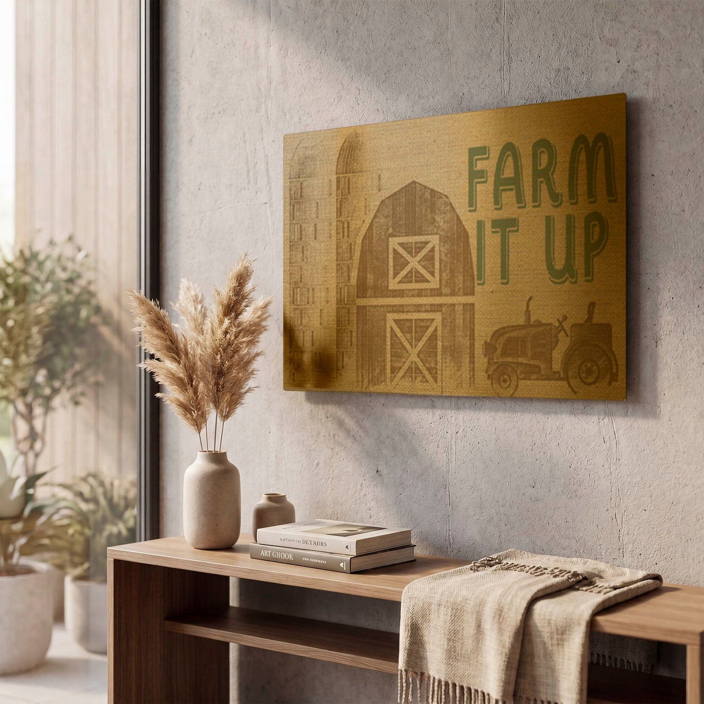 'Farm Life 2' By Jean Plout Gold Metal Wall Art
