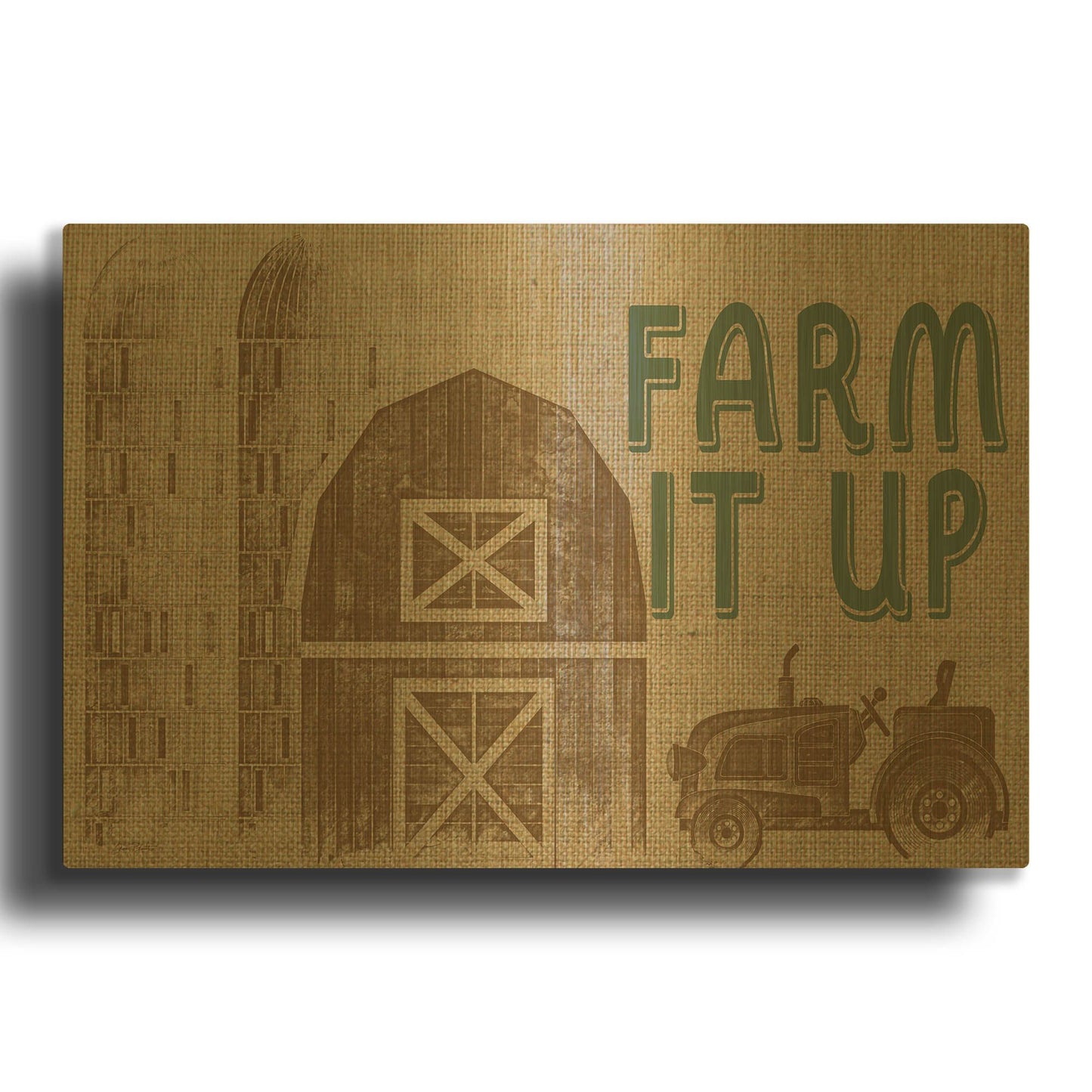 'Farm Life 2' By Jean Plout Gold Metal Wall Art