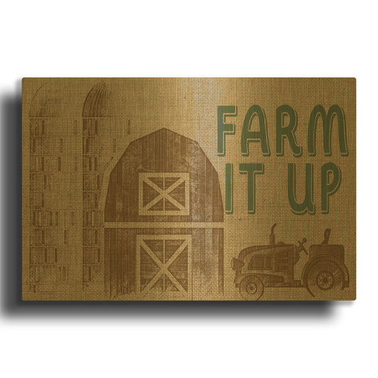 'Farm Life 2' By Jean Plout Gold Metal Wall Art