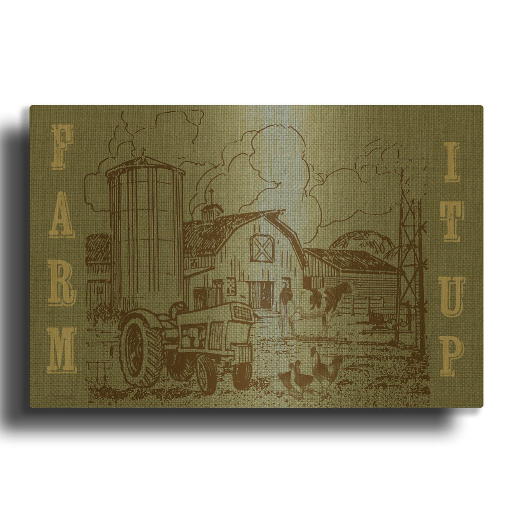 'Farm Life 1' By Jean Plout Gold Metal Wall Art