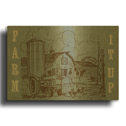 'Farm Life 1' By Jean Plout Gold Metal Wall Art
