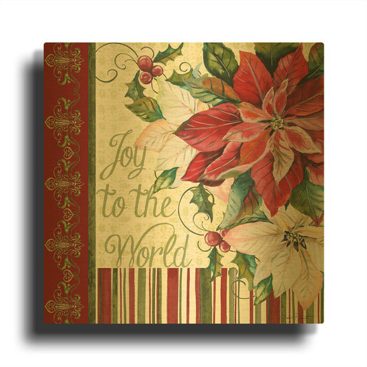 'Joy To The World' By Jean Plout Gold Metal Wall Art